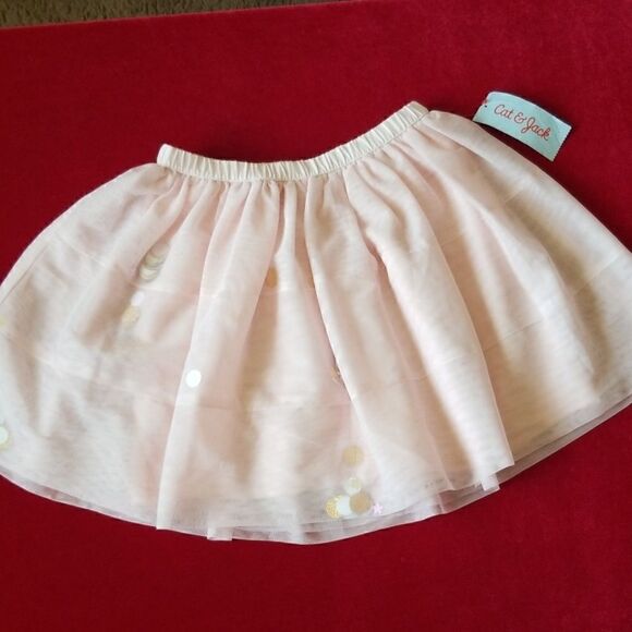 Cat and Jack Pink Mesh 3 Tier Skirt - Picture 1 of 6